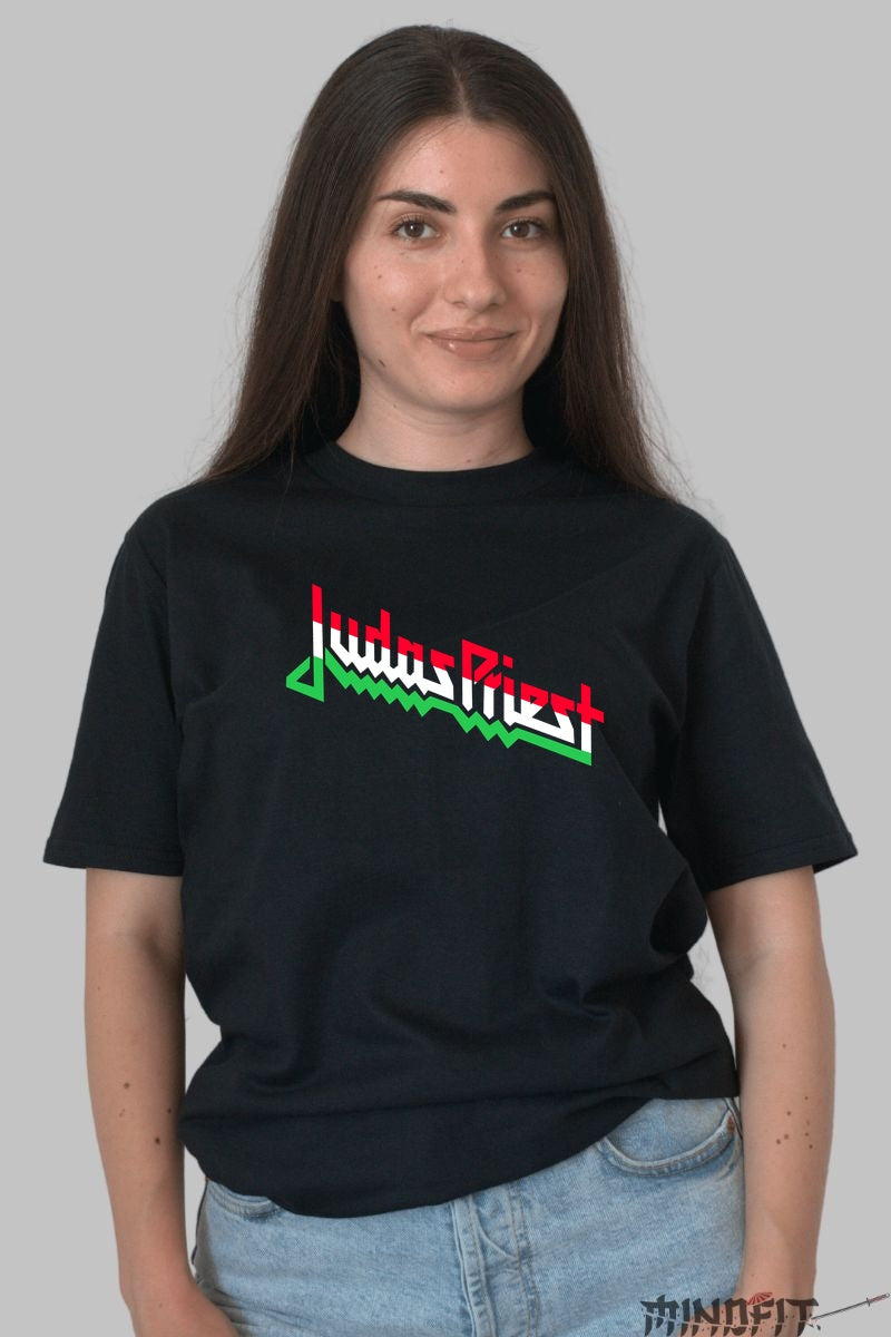 Tricou Rock Judas Priest - Logo Electric Retro dama negru