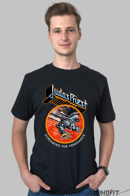 Tricou Rock Judas Priest - Screaming for Vengeance barbat negru