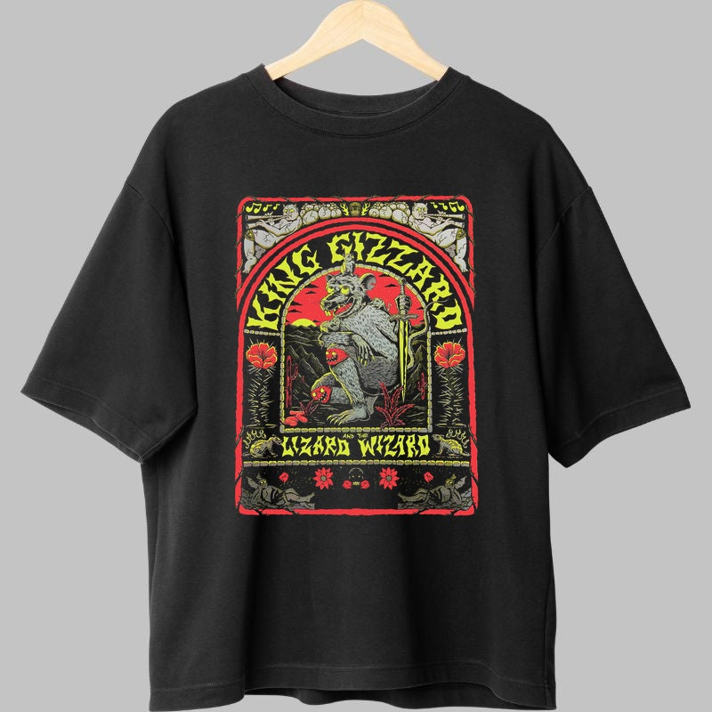 Tricou Rock King Gizzard - Lizard Wizard Psychedelic fata