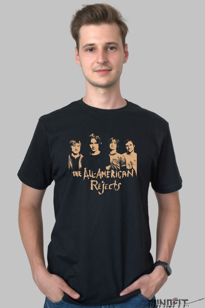 Tricou Rock The All-American Rejects - Classic Band Portrait barbat negru