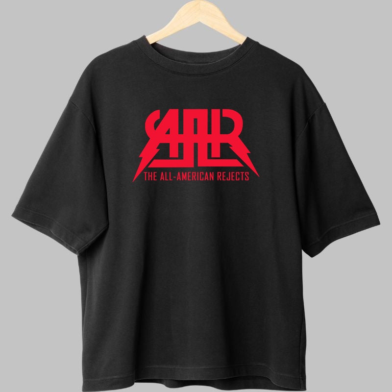 Tricou Rock The All-American Rejects - Logo Rosu Impact fata negru