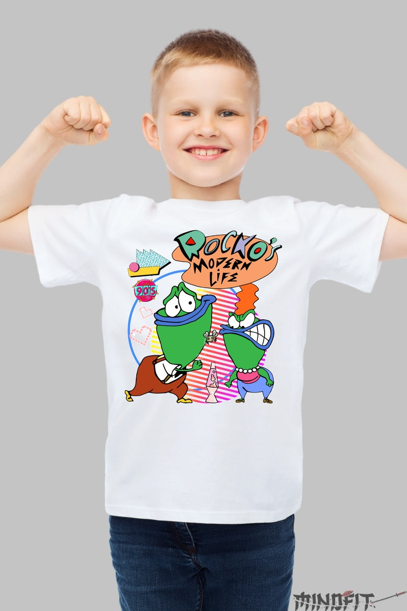 Tricou Rocko's Modern Life - Cartoon Network baiat alb