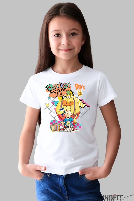 Tricou Rocko's Modern Life - Cartoon Network Clasic fata alb