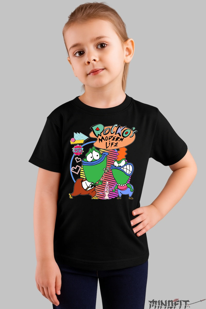 Tricou Rocko's Modern Life - Cartoon Network fata negru