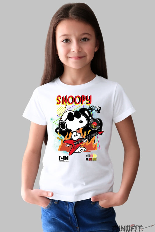 Tricou Snoopy Rocker - Cartoon Network fata alb