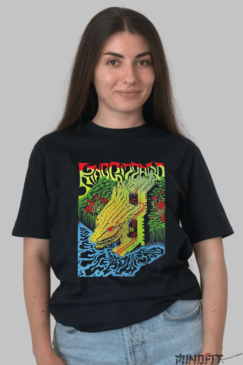 Tricou Star Creator - Dragon Cosmic Psychedelic dama negru