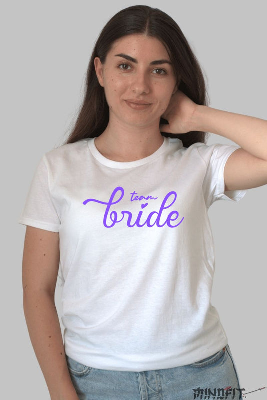 Tricou Team Bride - Eleganta si Farmec pentru Ziua Speciala Dama Alb