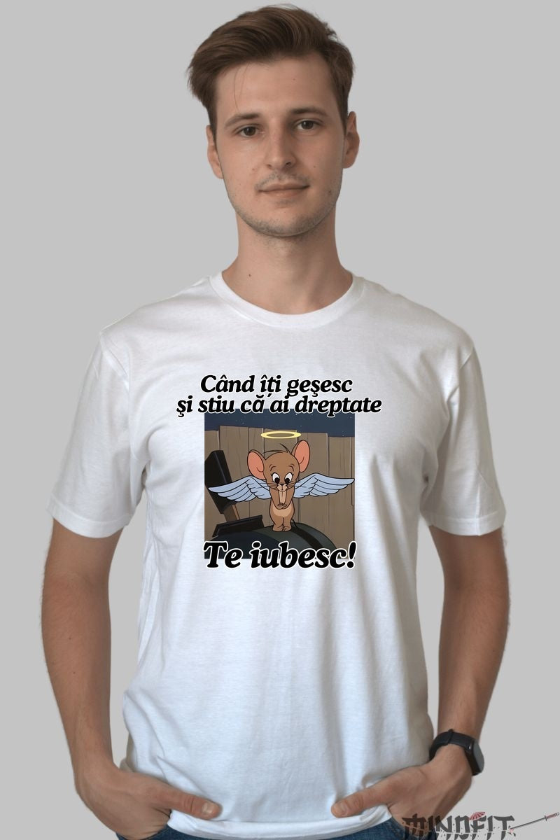 Tricou Tom Si Jerry Cand iti gresesc si stiu ca ai dreptate barbat alb