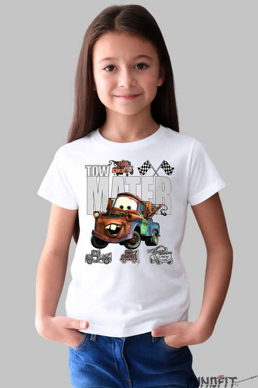 Tricou Tow Mater - Disney Cars fata alb