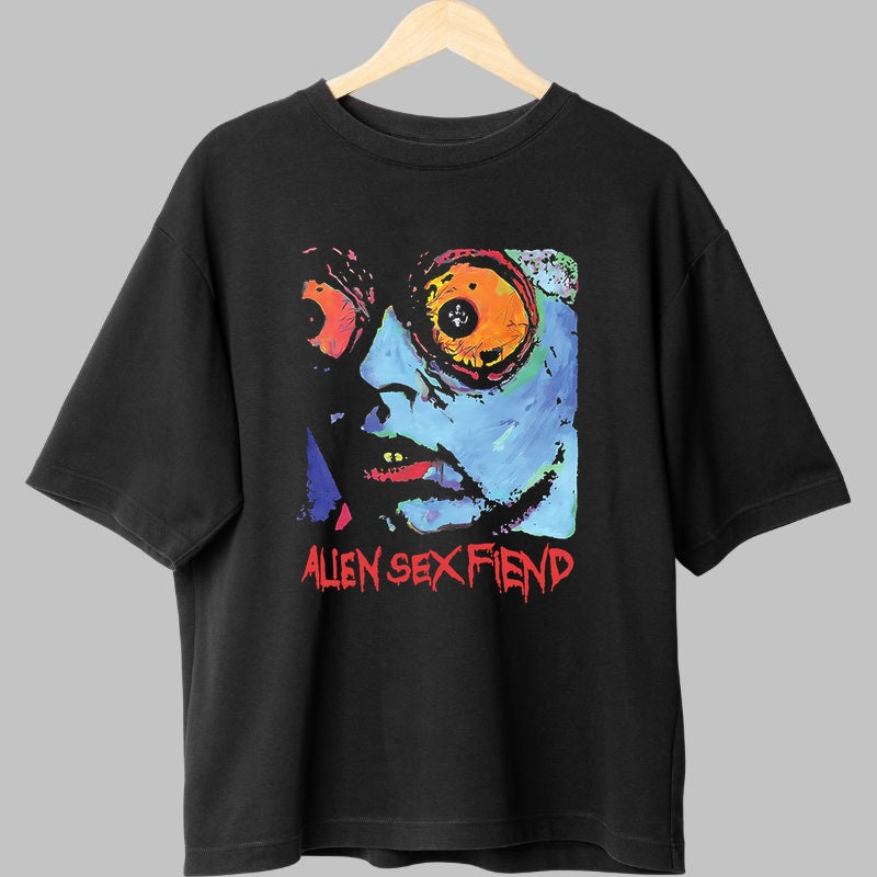 Tricou Urban Rock - Alien Sex Fiend Art Vision fata negru