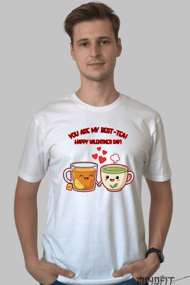 Tricou Valentine's Day Cuplu - You Are My Best-TEA barbat alb