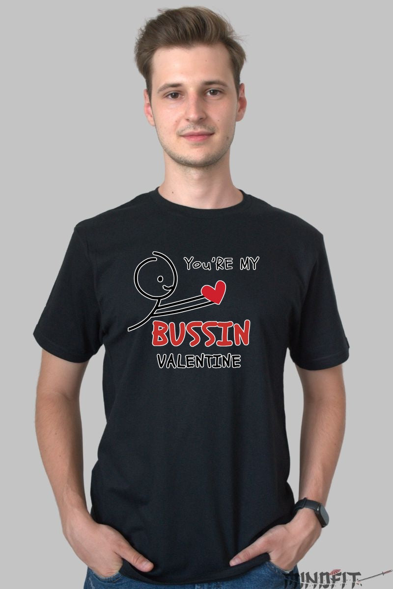 Tricou Valentine's Day Cuplu - You're My Bussin Valentine barbat negru