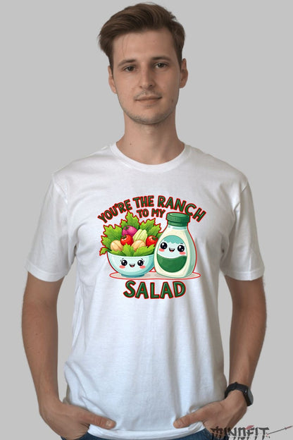 Tricou Valentine's Day Cuplu - You-re The Ranch To My Salad barbat alb